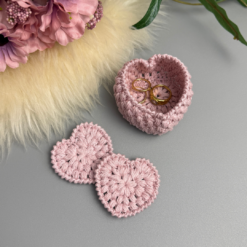 Alternative view of Mönster virkade Hjärt Rundlar med Korg