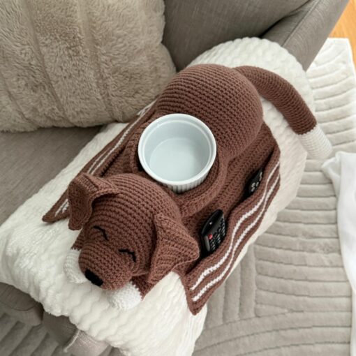 Mönster virkad Hund armstödsförvaring - Bild 4
