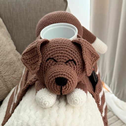 Mönster virkad Hund armstödsförvaring - Bild 3