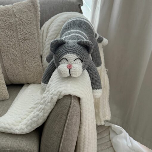 Mönster virkad Soffpotatis Katt - Image 3
