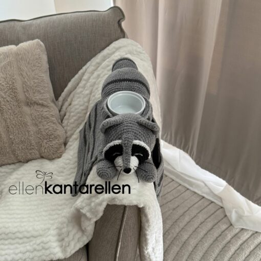 Mönster virkad Tvättbjörn armstödsförvaring - Bild 7