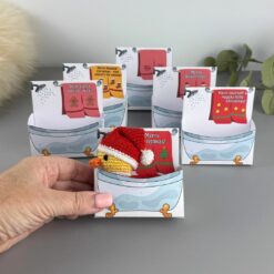 Utskriftbar Badkarsbox till virkad TomteAnka