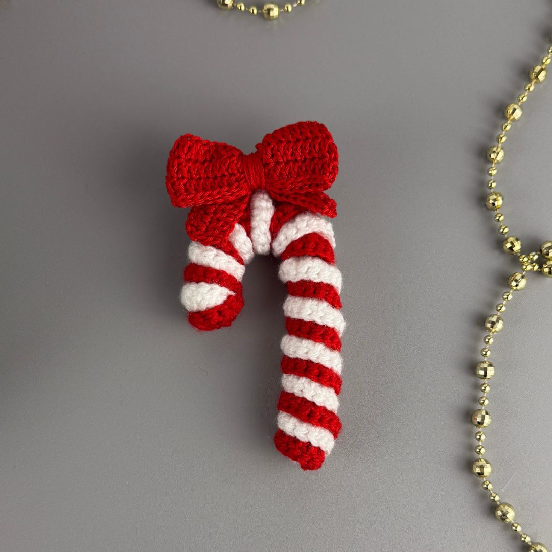 Mönster virkade söta små Julkransar och Polkagrisar - Bild 7