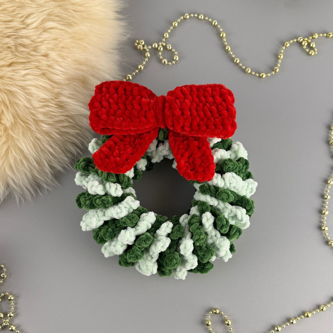 Mönster virkade söta små Julkransar och Polkagrisar - Bild 6