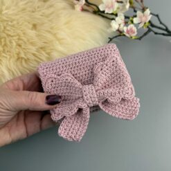 Alternative view of Mönster Virkad Korthållare "Heather" med Rosett