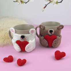 Virkmönster Mugghållare med Nallebjörn