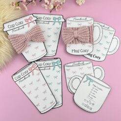 Utskriftbara Display/mallar för virkade muggvärmare