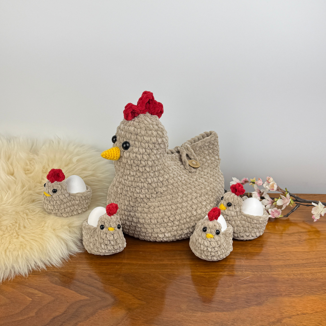 Virkmönster Ägg-Höna med kycklingar - Bild 6