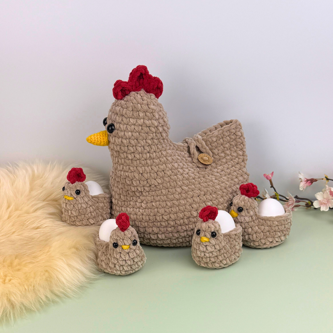 Virkmönster Ägg-Höna med kycklingar - Bild 7