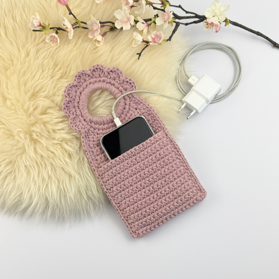 Mönster Virkad Mobilhållare "Heather"