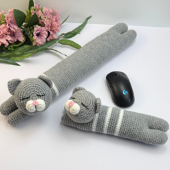 Virkmönster med Katt-handledsstöd för tangentbord och datormus