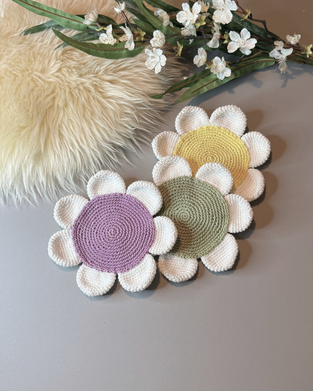 Virkmönster Glasunderlägg "Anemone" - Bild 8