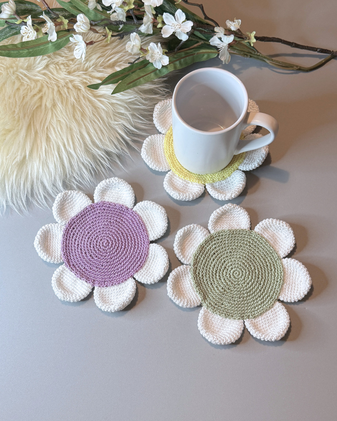 Virkmönster Glasunderlägg "Anemone" - Bild 2