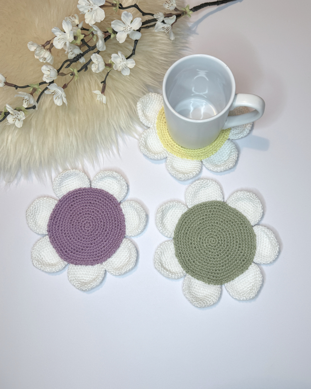 Virkmönster Glasunderlägg "Anemone" - Bild 5