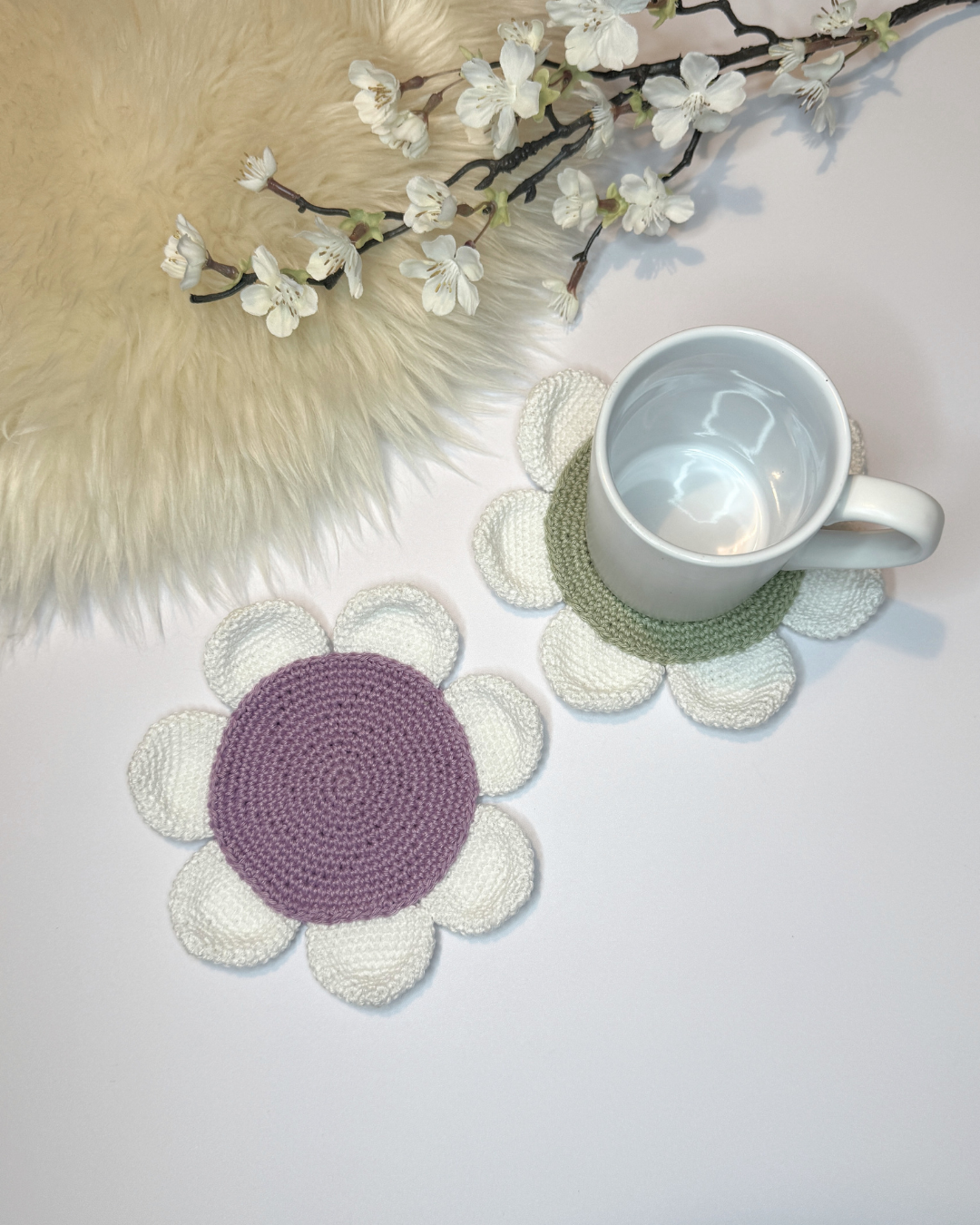 Virkmönster Glasunderlägg "Anemone" - Bild 6
