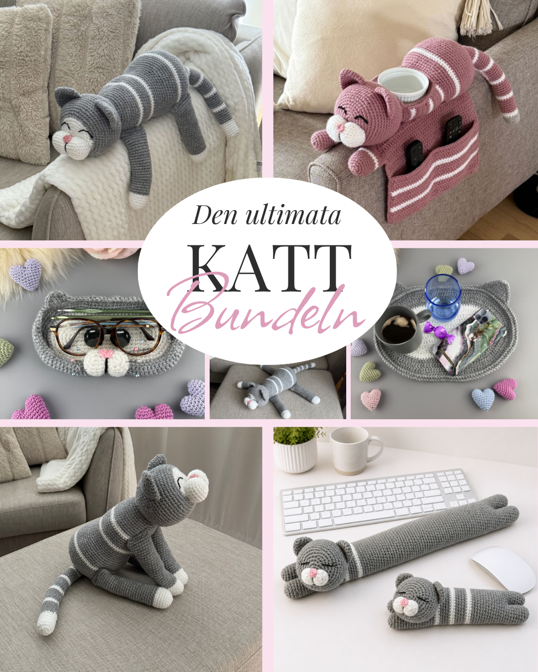 Bundle med virkmönster för kattälskaren