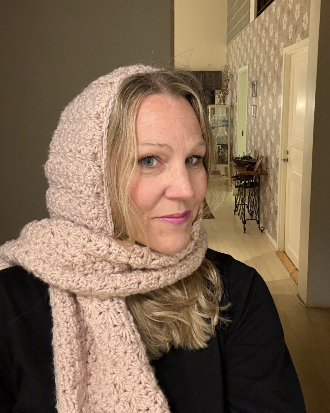 Mönster virkade Huvudscarf - Bild 4